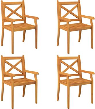 vidaXL Sillas De Comedor De Jard&iacute;n 4 Uds Madera Maciza De Acacia Vidaxl