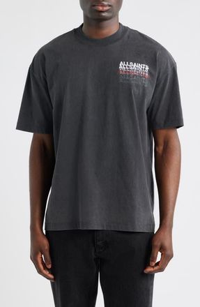 AllSaints Graphene Cotton Graphic T-Shirt in Washed Black at Nordstrom, Size Xx-Large
