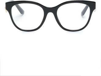 Dolce & Gabbana Eyewear DG3371 logo-plaque glasses - women - Acetate - 53 - Black