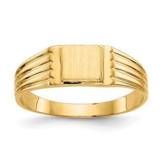 Diamond2Deal 14k Yellow Gold Open Back Signet Ring