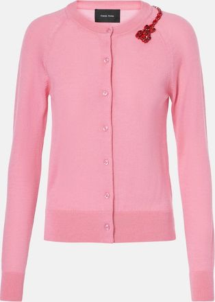 Simone Rocha Cardigan in lana e seta con cristalli