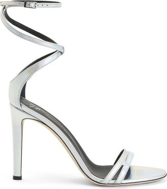 Giuseppe Zanotti Catia strappy 105mm sandals - women - Leather/Leather/Leather - 35.5 - Silver