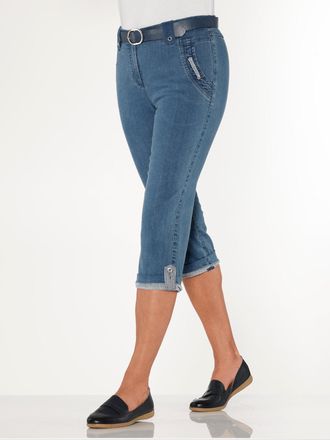 Casual Looks Caprijeans CASUAL LOOKS, Damen, Gr. 36, Normalgr&ouml;ssen, blau, bleached, 98% Baumwolle, 2% Elasthan, unifarben, 3/4-L&auml;nge, Jeans Caprijeans