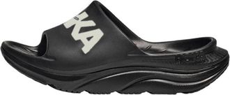 Hoka One One Ora Athletic Slides Black White 1155154-BWHT