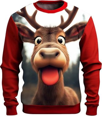 Generic Mens Christmas Sweatshirt Ugly Christmas Men Crewneck Sweatshirt Funny 3D Suit Print Sweatshirts Xmas Graphic Sweater Holiday Pullover Long Sleeve T-S