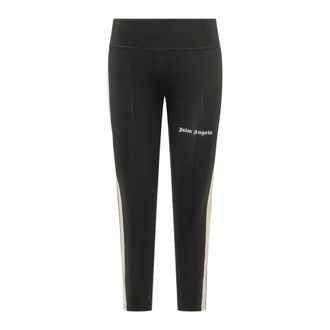 Palm Angels Leggings, female, Black, Size: XS Logo Track Leggings