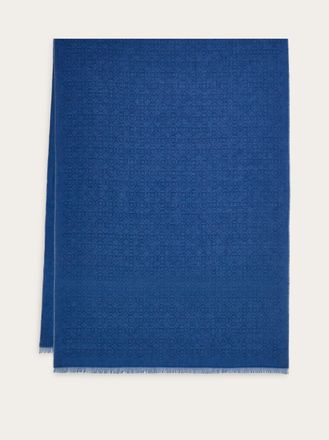 Ferragamo Men Logo embellished stole Blue