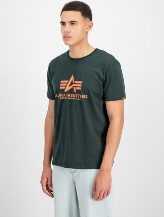 Alpha Industries T-Shirt ALPHA INDUSTRIES Basic T-Shirt, Herren, Gr. XXL, blau (schwarz petrol), Single Jersey, Obermaterial: 100% Baumwolle, bedruckt, regular fit nor