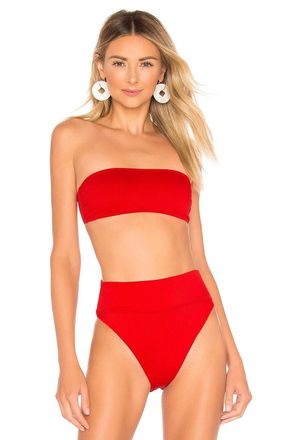 Beach Riot Kelsey Bikini Top Womens Red Stretch Removable Straps Beach JZZ792