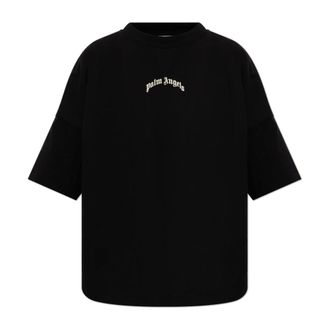 Palm Angels T-Shirts, female, Black, Size: L Logo Print T-Shirt