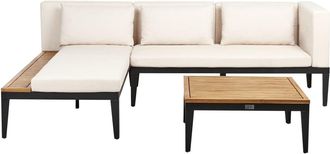 Beliani Conjunto de jard&iacute;n de madera beige 3 personas