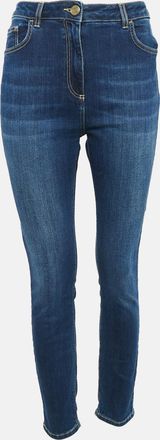 Elisabetta Franchi Blue Denim High Rise Jeans L Waist