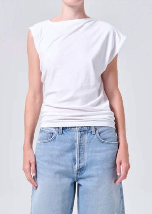 A Gold E Beth Cap Sleeve Tee In White