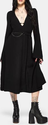 Disturbia Millicent Chain Front Midi Dress in Black at Nordstrom, Size 10