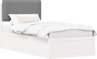 vidaXL Estructura De Cama Con Cabecera Tapizada Gris Claro 75 X 190 Cm Vidaxl