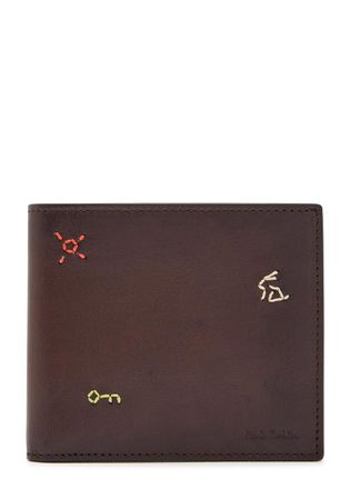 Paul Smith Embroidered Leather Wallet - Brown - One Size