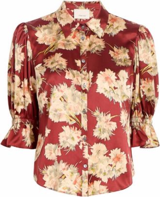 Cinq &agrave; Sept Womens Mae Bouquet Fiona Top In Wineberry Multi