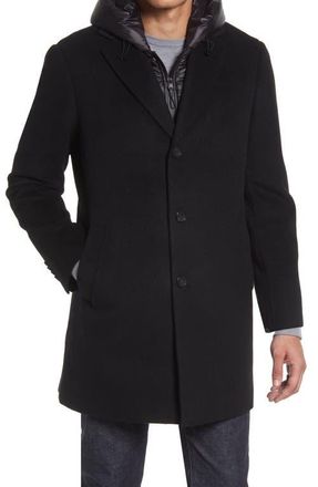 Cardinal of Canada Trenton Water Repellent Overcoat with Removable Bib in Black at Nordstrom, Size 38