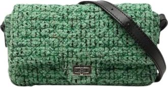 Chanel Borsa a tracolla trapuntata in tweed Pre-owned - - Pre-owned - Donna - Verde - ONE SIZE