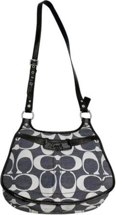 Coach Pre-owned Shoulder Bags, female, Gray, Size: ONE SIZE Pre-owned Canvas Shoulder Bag