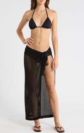 Vix Rena Knit Cover-Up Skirt in Black at Nordstrom, Size X-Small
