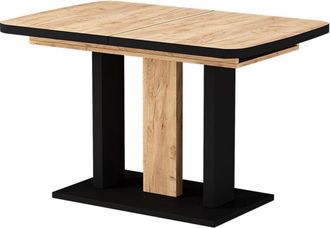 Vicco Mesa De Comedor Fenaro, Roble Negro/dorado, 120 X 80 Cm 2 Partes, Vicco