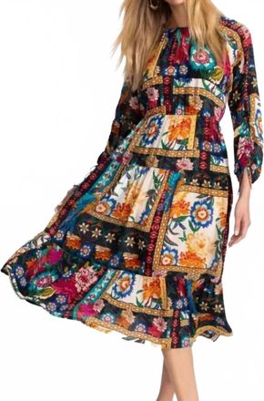 Johnny Was Brona Floral Silk Midi Dress In Eirene