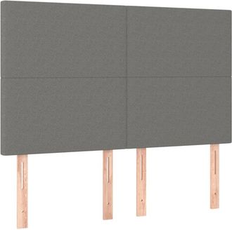 vidaXL Cabeceros 4 Unidades Tela Gris Oscuro 72x5x78/88 Cm Vidaxl