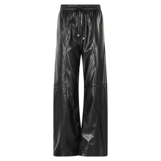 Isabelle Blanche Wide-Leg Faux Leren Broek - Dames - Broeken - Zwart - Maat: S Leer