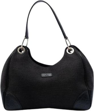 Gucci Pre-owned Shoulder Bags, female, Black, Size: ONE SIZE Pre-owned Vintage Canvas Shoulder Bag