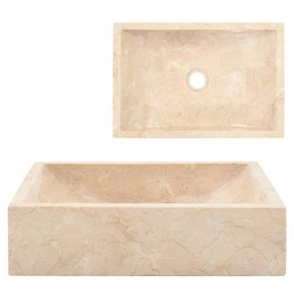 Berkfield Home Sink 45x30x12 cm Marble High Gloss Cream | Size: 45 x 30 x 12 cm