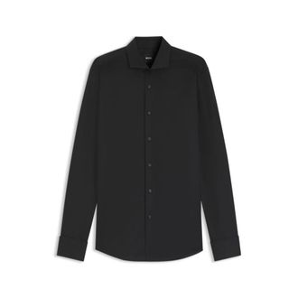 BOSS Regular-fit shirt in structured Italian cotton