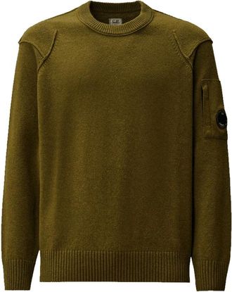 C.P. Company Lambswool GRS Crew Neck Knit - Heren - Ronde hals truien - Groen - 2XL - Wol - Truien & Vesten
