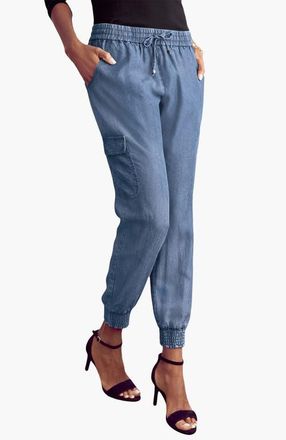 Lascana Cargo Jogger Pants in Denim at Nordstrom, Size 14