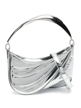 MUGLER Spiral Curve 01 shoulder bag - Silver