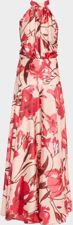 La Petite Robe Di Chiara Boni Disei Floral-Print Halter Maxi Dress