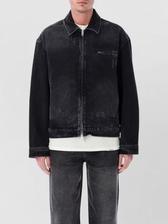 Represent denim jacket collar long sleeves buttons