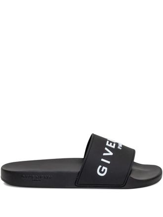Givenchy open-toe logo ciabatta slides - Black