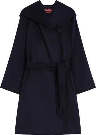 Max Mara Belted Coats, female, Blue, Size: S Belted Coat