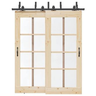 Berkfield Home Sliding Door Hardware Kit 183 cm Steel Black