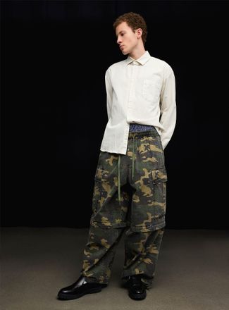 Djab Mens Camo ripstop convertible cargo pant Baggy fit Imported from Seoul