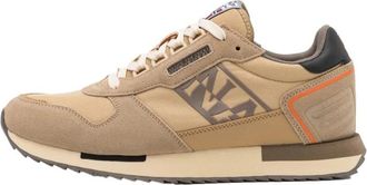 Napapijri Beige Virtus Sneakers met D-ringen - Heren - Sneakers - Beige - 42 EU - Leer - Schoenen
