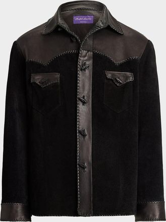 Ralph Lauren Mens Lux Suede Western Shirt Jacket