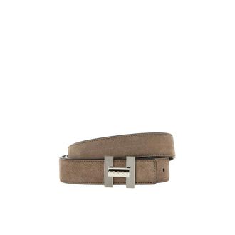 Hogan Accessoires, Dames, Beige, 85 CM, Su&egrave;de, Omkeerbare Su&egrave;de Riem