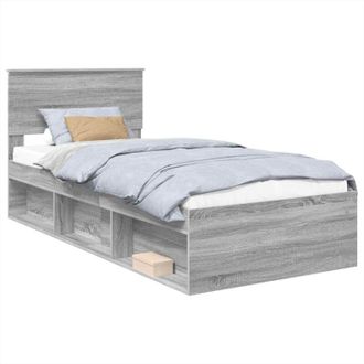 vidaXL Estructura De Cama Gris Sonoma 90 X 190 Cm Madera De Ingenier&iacute;a Vidaxl