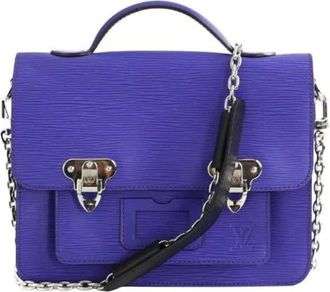Louis Vuitton Pre-owned Handbags, female, Blue, Size: ONE SIZE Pre-owned Monceau Shoulder Bag
