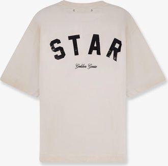 Golden Goose Mens Cotton T-Shirt White T-Shirts And Polos