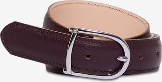 Berthille Abgesteppter Gürtel aus genarbtem Leder mit D-Schnalle - 30 mm