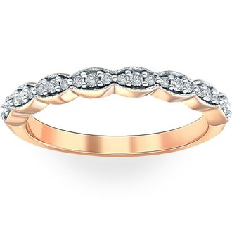 Pompeii3 1/5 cttw Diamond Stackable Womens Wedding Ring 14k Rose Gold Size Selectable