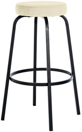 Clp Taburete De Bar Kamari Crema Terciopelo